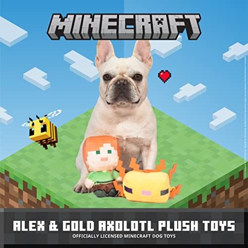 Minecraft לחיות מחמד 2 חלקים אלכס ואקסולוטל זהב דמות צעצועים חריקים קטיפה לכלבים | מוצרי חיות מחמד
